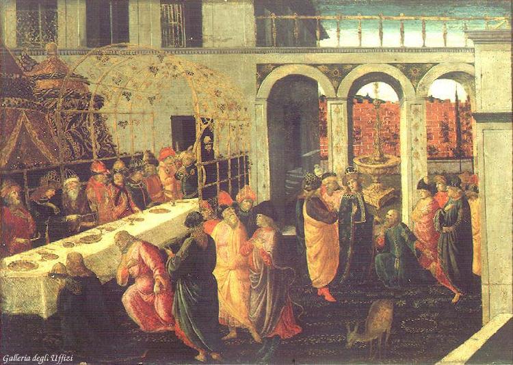 JACOPO del SELLAIO The Banquet of Ahasuerus wg China oil painting art